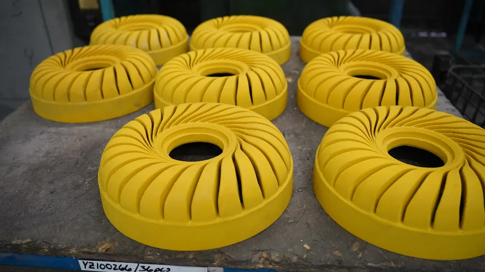 Sand casting cores staged for casting